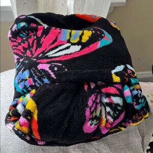 Vera Bradley Black and Multicolor Butterfly Patterned Throw